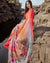 Red and Gray Color Two Tone Casual Wear Georgette Printed Saree