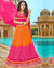 Pink and Orange Color Wedding Wear Silk Jacquard Lehenga & Blouse with Dupatta