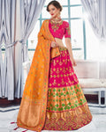 Magenta Pink Color Wedding Wear Silk Jari Thread Work  Lehenga