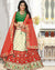 Off White and Green Color Wedding Wear Silk Jacquard Lehenga & Blouse with Dupatta