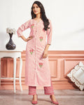 Pink Color Casual Wear Cotton Stylish Pant Suits