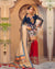 Green and Red Colored NETTED Unstitched Pakistani Salwar Kameez Suits