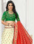 Off White and Green Color Wedding Wear Silk Jacquard Lehenga & Blouse with Dupatta
