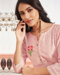 Pink Color Casual Wear Cotton Stylish Pant Suits