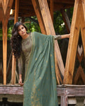 Light Green Color Silk Digital Printed Winter Pakistani Suits