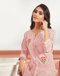 Pink Color Casual Wear Cotton Stylish Pant Suits