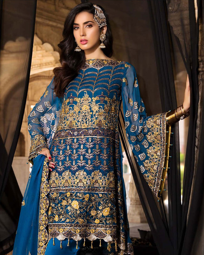 Classy Navy Blue Color Georgette Unstitched Pakistani Palazzo Suit fashionnaari Classy Navy Blue Color Georgette Unstitched Pakistani Palazzo Suit fashionnaari