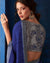Dark Blue and Gray Color Georgette With Lace Border Saree