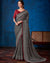 Gray-Maroon Color Fancy Georgette With Lace Border Saree