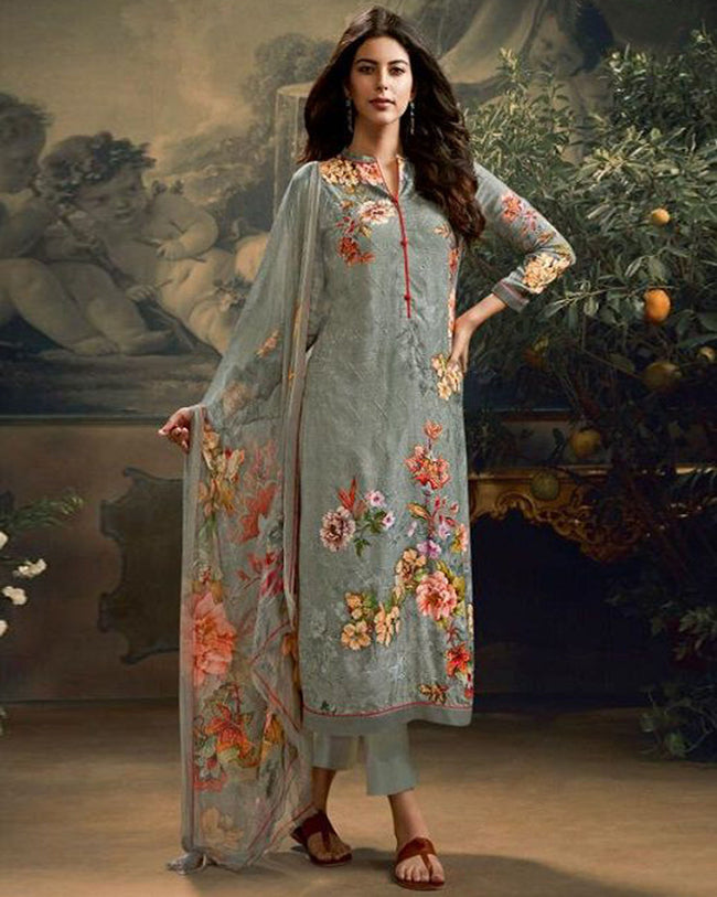 N F CHURIDAR 33 Designer Fancy Festive Wear Readymade Salwar Suit Collecion  N F C 704 MAROON - The Ethnic World