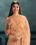 Orange Color Bridal Wear NET Lehenga & Blouse with Dupatta