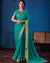 Mesmerising Teal Green Color FancyGeorgette With Lace Border Saree