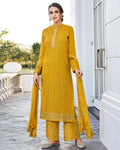 Mustard Yellow Color Festive Wear Pakistani Palazzo Suit with Dupatta