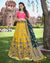 Yellow-Pink Color Wedding Wear Banarasi Silk Lehenga Choli