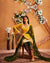 Yellow and Green Color Wedding Wear Georgette Unstitched Pakistani Pant Suits