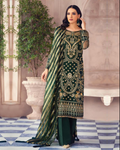 Mehndi Green Color NET Unstitched Pakistani Salwar Kameez Suits
