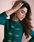 Teal Green Colored Gota Pati Work Casual Palazzo Suits