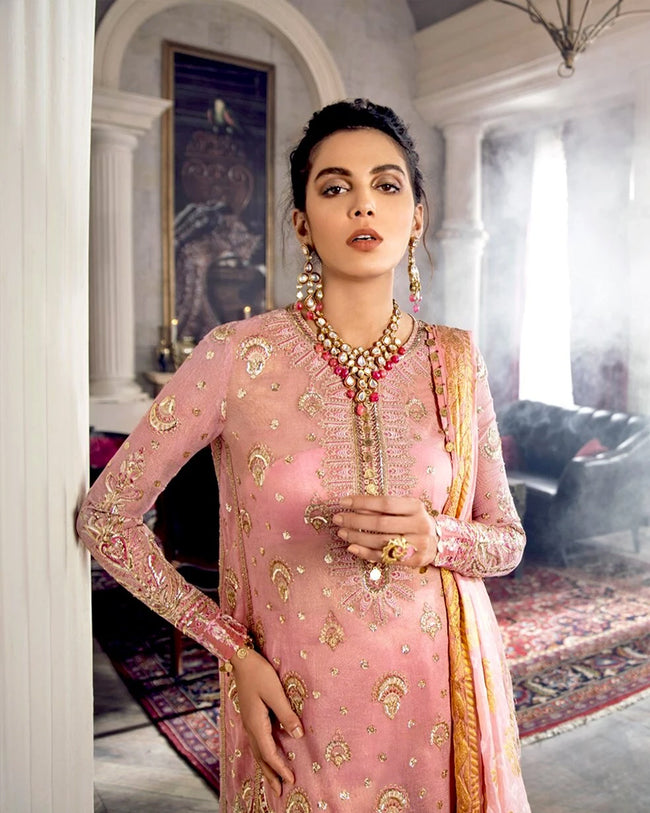 Buy Pink Zari Viscose Festive Wear Palazzo Suit from Ethnic Plus