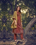 Rust Green Color Digital Printed Pashmina Unstitched Winter Pakistani Suit