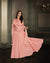 Pink Colored Partywear Embroidered Georgette Satin Anarkali Suit With Net Dupatta