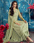 Pastel Green Colored Partywear Embroidered Georgette Palazzo Suit with Dupatta