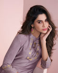 Light Purple Colored Gota Pati Work Casual Palazzo Suits