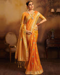 Orange Color Party Wear Jacquard Silk Saree