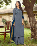 Blue Colored Casual Rayon Palazzo Suit with Dupatta