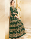 Green Colored Designer Semi-Stitched Party Wear Georgette Anarkali Suit