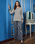 Gray Colored Casual Wear ReadyMade Palazzo Set