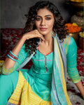 Green Color Unstitched Pasmina Printed Winter Pakistani Suits