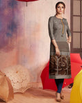 Gray Color Two Tone Office Wear Rayon Printed Kurtis