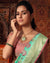 Sea Green Color Party Wear Banarasi Cotton Silk Saree
