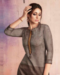 Gray Color Two Tone Office Wear Rayon Printed Kurtis