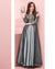 Grey Colored Party Wear Embroidered Work Silk Gown