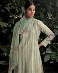 Cream Color Digital Printed Pashmina Unstitched Winter Pakistani Suit