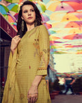Yellow Color Digital Printed Pashmina Unstitched Winter Pakistani Suit