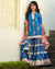 Blue Color Cotton Gota Patti Work Printed Sharara Jaipuri Suit with Potli