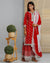 Red Color Cotton Gota Patti Work Style Printed Sharara Jaipuri Suit
